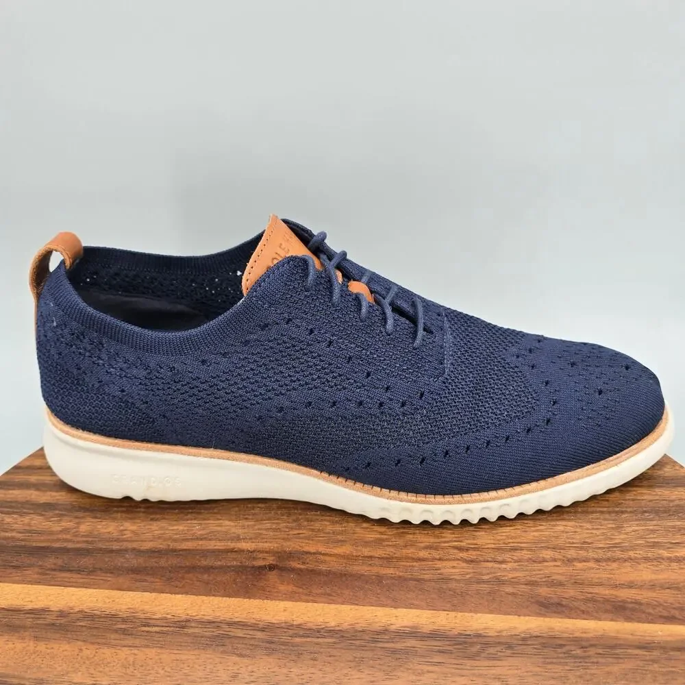Cole Haan 2.Zerogrand Oxfords Mens 12 M Navy Stitchlite Wingtip Casual Shoes